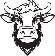 Black Vector Dairy Cow Logo Icon Dairy Cow Logo Icon Black Vector