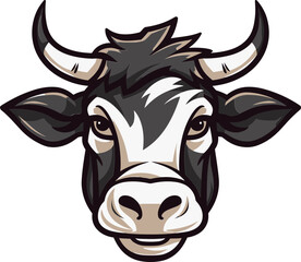 Black Vector Dairy Cow Logo Design for Business Dairy Cow Logo Black Vector for Business