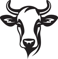 Dairy Cow Black Vector Logo for App Black Dairy Cow Logo Vector for App