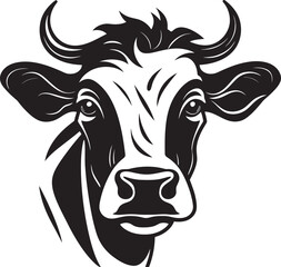 Vector Dairy Cow Logo Black for Social Media Dairy Cow Logo Icon Black Vector for Print