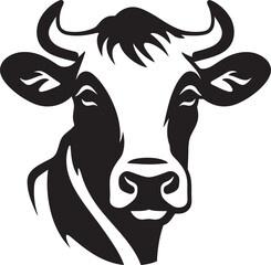 Black Dairy Cow Logo Vector for Social Media Vector Dairy Cow Logo Black for Social Media