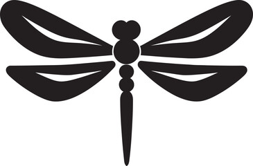 Twilight Symphony Black Vector Dragonfly Badge Nightfall Elegance Dragonfly Emblem Design
