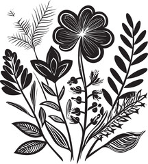 Decorative Floral Design Icon A Black Vector Icon That Will Add a Touch of Luxury to Your Designs Sleek and Sophisticated Black Vector Floral Design Icon