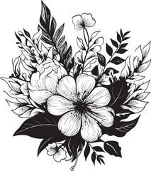Black Vector Floral Icon A Beautiful and Elegant Addition to Any Design Black Vector Floral Icon Add a Touch of Sophistication to Your Designs