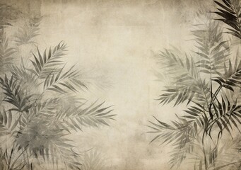 Vintage Paper with Palm Trees Background