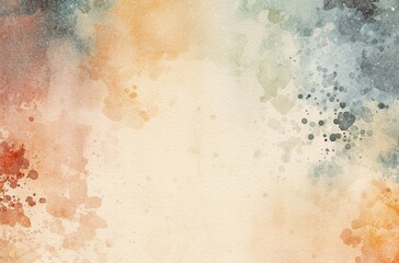 Vintage paper with colorful watercolor splash
