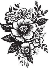 Black Floral Icon for Personal or Commercial Use Black Floral Icon with Unlimited Possibilities