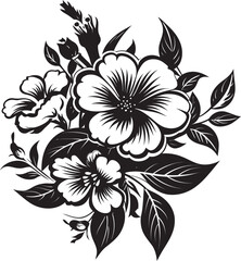 Black Floral Icon with Unlimited Possibilities Black Floral Icon to Add a Touch of Elegance to Your Design