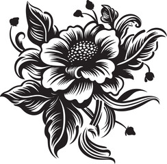 Scalable Black Floral Icon Easy to Use Black Floral Icon