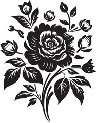 Black Floral Icon to Create a Retro Design Black Floral Icon to Create a Modern Design