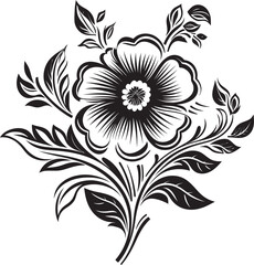 Black Floral Icon to Create a Baby Shower Design Black Floral Icon to Create a Birthday Design