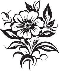 Black Floral Icon to Add Elegance to Your Design Black Floral Icon for a Sophisticated Look