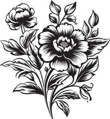Black Floral Icon for a Mediterranean Look Black Floral Icon for a Tropical Look