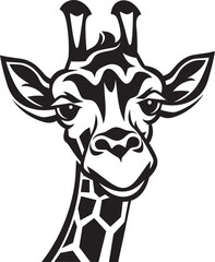 Simplistic Tall Beauty Vector Logo Giraffe Silhouette Elegance Icon