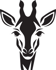 Graceful Giraffe Vector Logo in Monochrome Minimalist Majesty Black Giraffe Emblem