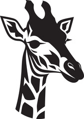 Artistic Grace in Monochrome Giraffe Symbol Noble Necked Excellence Black Logo Design