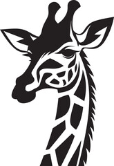 Minimalism and Wildlife Silhouetted Icon Elegance of the Plains Giraffe Logo