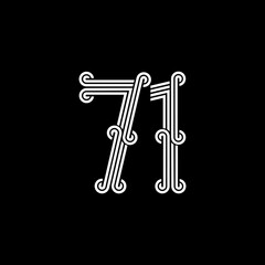 the logo consists of the number 1 and 7 combined. Outline and elegant.