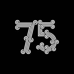 Fototapeta premium the logo consists of the number 5 and 7 combined. Outline and elegant.