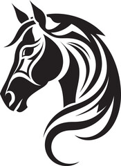 Wild Majesty in Black Logo Symbol Elegant Equine Ambassador Monochromatic Vector