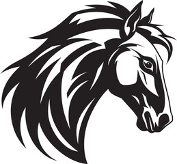 Majestic Equine Elegance Black Vector Art Regal Steed Ambassador Emblematic Symbol