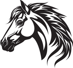 Obraz premium Safari Majesty Iconic Horse Emblem Minimalistic Stallion Art Monochrome Icon