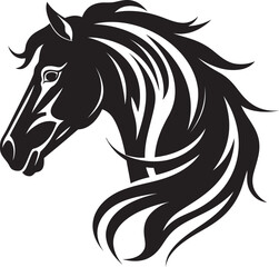 Simplistic Mustang Excellence Black Emblem Iconic Stallion Majesty Equine Silhouette