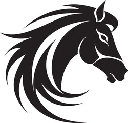 Fototapeta premium Elegant Equine Majesty Monochrome Emblem Graceful Horse Silhouette Iconic Design