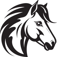 Minimalistic Horse Majesty Monochrome Symbol Emblematic Equine Excellence Iconic Art