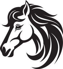 Graceful Equine Silhouette Iconic Emblem Riders Emblematic Majesty Monochromatic Design