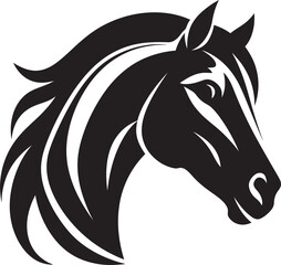 Majestic Majesty in Simplicity Monochrome Logo Serenity in Black and White Horse Symbol