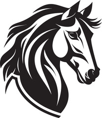 Fototapeta premium Safari Sentinel Monochrome Equine Icon Minimalistic Stallion Majesty Iconic Design