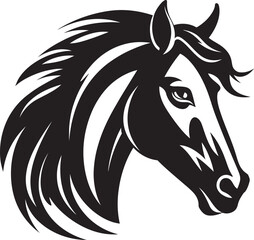 Wildlifes Graceful Runner Black Emblem Safari Sentinel Monochrome Equine Icon