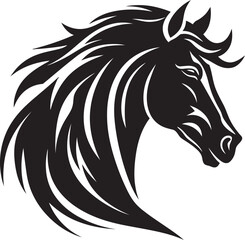 Majestic Equine Excellence Monochrome Logo Regal Riders Ambassador Vector Symbol