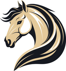 Safari Sentinel in Monochrome Horse Emblem Elegant Equine Excellence Emblematic Art Design
