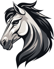 Journey of Grace Minimalist Horse Emblem Emblematic Equestrian Majesty Logo Design
