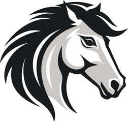 Noble Steed Majesty Black Vector Emblem Wild Beauty in Black Equine Logo