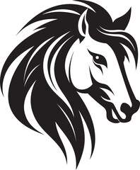 Icon of Freedom Horse Vector Logo Grace and Power Black Mustang Emblem