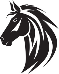 Fototapeta na wymiar Horse Silhouette Excellence Emblematic Icon Wild Majesty in Black Logo Symbol