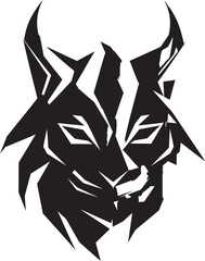 Regal Lynx Silhouette Black Icon Minimalistic Predator Art Monochrome Emblem