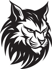 Wild Beauty in Black Lynx Logo Simplistic Elegance Lynx Silhouette Icon