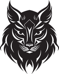 Obraz premium Wild Majesty in Black Logo Symbol Elegant Wildcat Ambassador Monochromatic Vector
