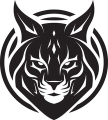 Noble Lynx Majesty Black Logo Art Feline Silhouette Excellence Emblematic Icon