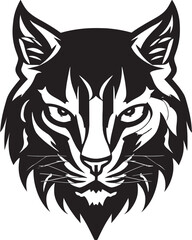 Iconic Stalker Majesty Monochrome Design Stealthy Hunter Black Lynx Emblem