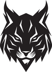 Elegant Wildcat Ambassador Monochromatic Vector Safari Sentinel Lynx Emblem Design