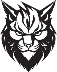 Fototapeta premium Majestic Wilderness Cat Black Vector Emblem Regal Prowler Ambassador Emblematic Symbol