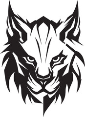 Safari Majesty Iconic Lynx Emblem Minimalistic Feline Art Monochrome Icon