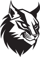 Simplistic Stealth Excellence Black Emblem Iconic Lynx Majesty Feline Silhouette