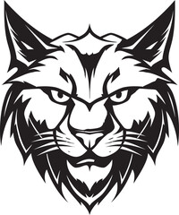 Regal Majesty in Simplicity Monochrome Logo Minimalistic Lynx Emblem Wildlife Symbol
