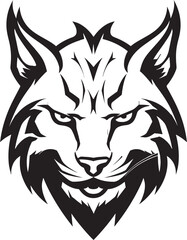 Majestic Lynx Emblem Black Vector Logo Elegant Wildcat Profile Iconic Logo Design